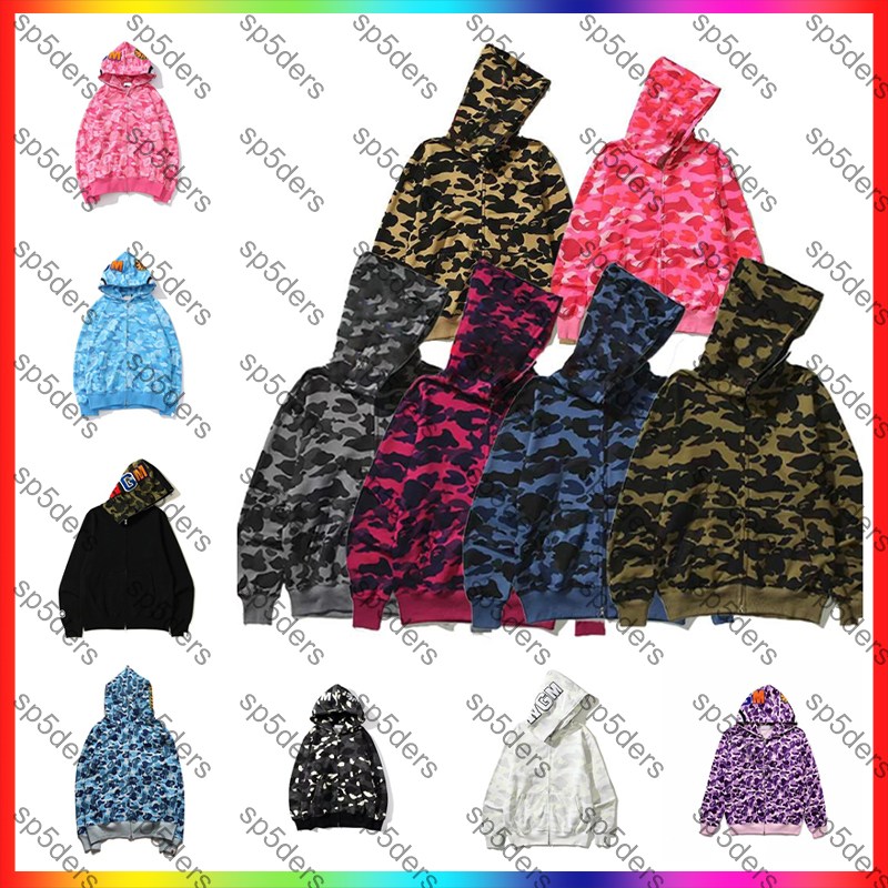 Mens Womens Hoodies Designer Hoodie Men Women Shark Print Long Sleeve Zip Up Sweatshirt Casual Streetwear Fashion Clothing Daily Outfit Size S-3ML