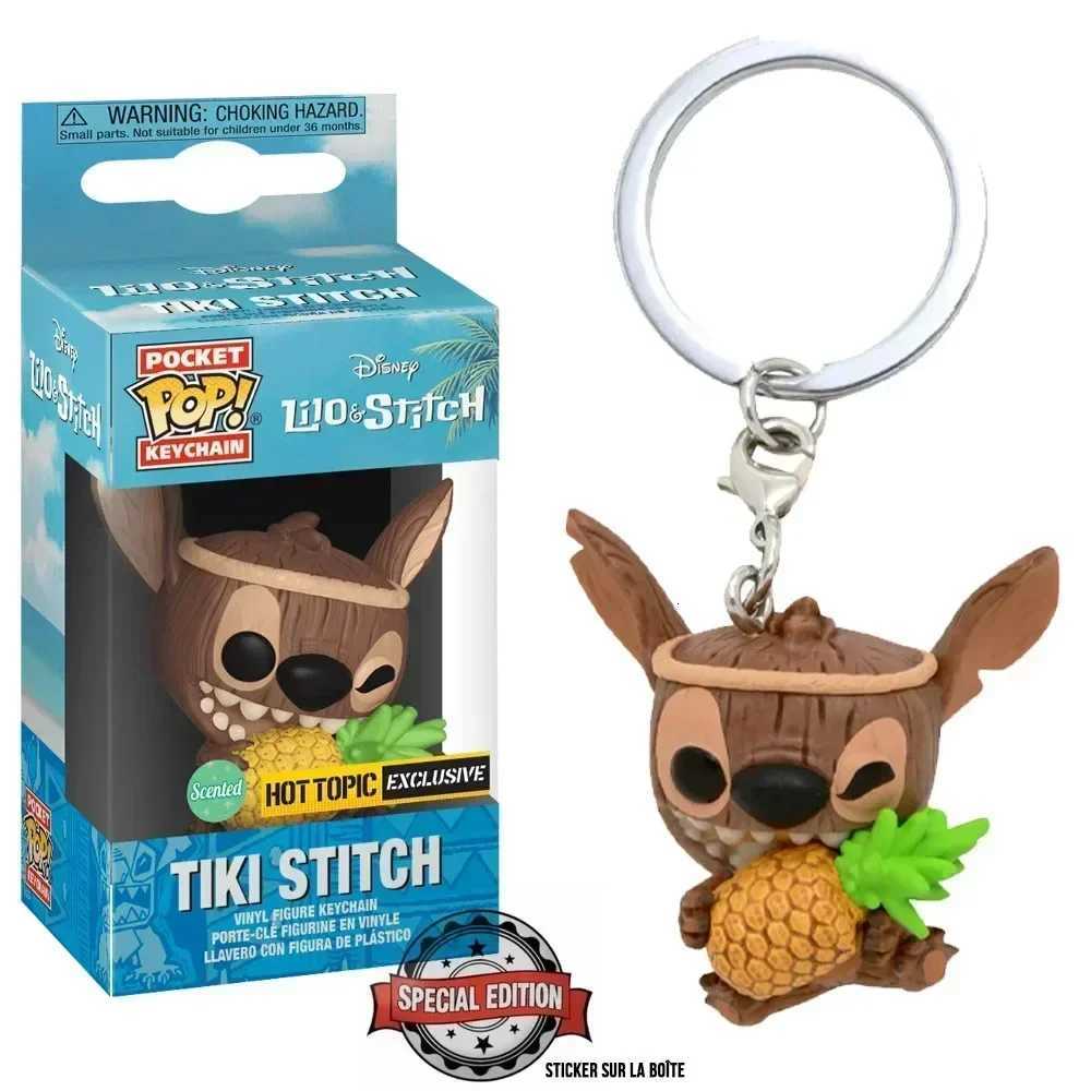 Disney FUNKO POP ELVIS STITCH IN BATHTUB Summer STITCH 626 Keychain Toy TIKI STITCH LILO Vinyl Figure Pocket Pop Keyring Toys H251127