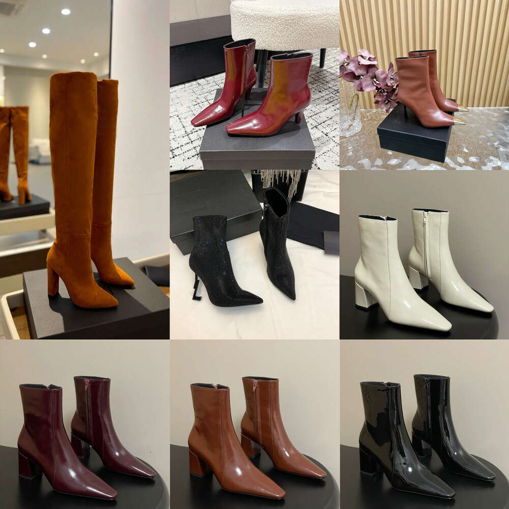 10A women luxury dress shoes designer high heels Booties opyumpumps brand heel Boots leather party wedding office sneakers Knee Boots Thigh-High Boots