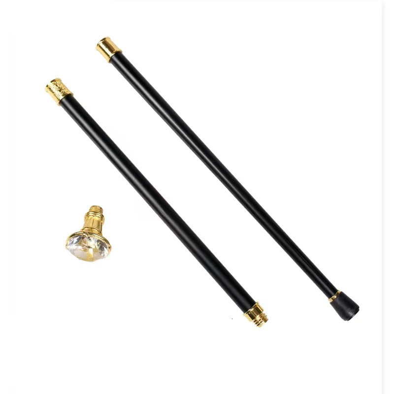 Colorful Diamond Type Golden Walking Cane Fashion Decorative Walking Stick Gentleman Elegant Cosplay Cane Knob Crosier 93cm 251022