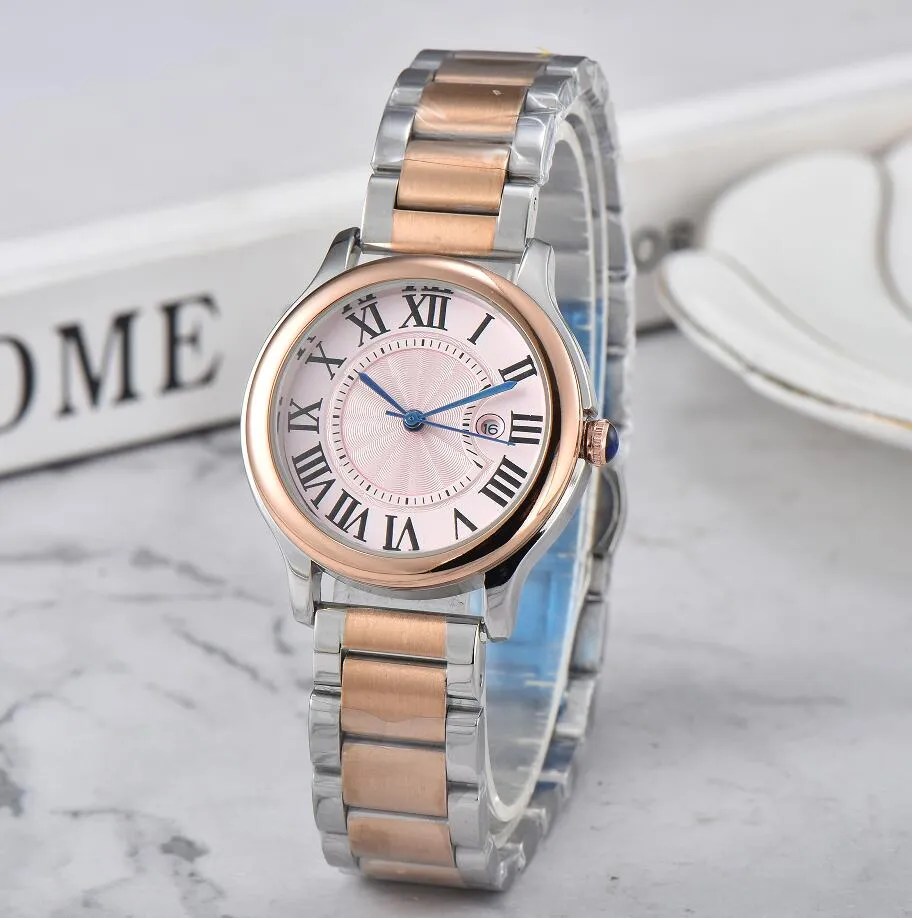 Luxury Fashion Women Watches Quartz Movement Silver Gold Dress Watch Lady Stainless Steel Case Original Clasp Analog Casual Wristwatch Luxe