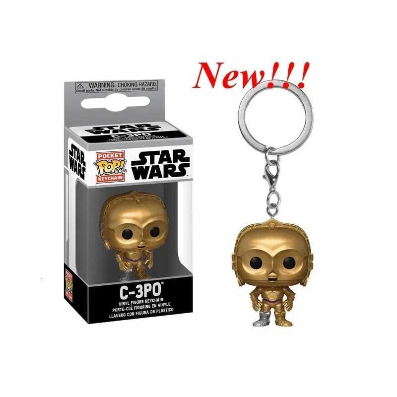 Disney FUNKO Pocket Star Wars Mandalorian Skywalker Luke Chubacca R2-D2 Robot Darth Vader ig-11 Stromtrooper Yoda Child Keychain Toys H251127