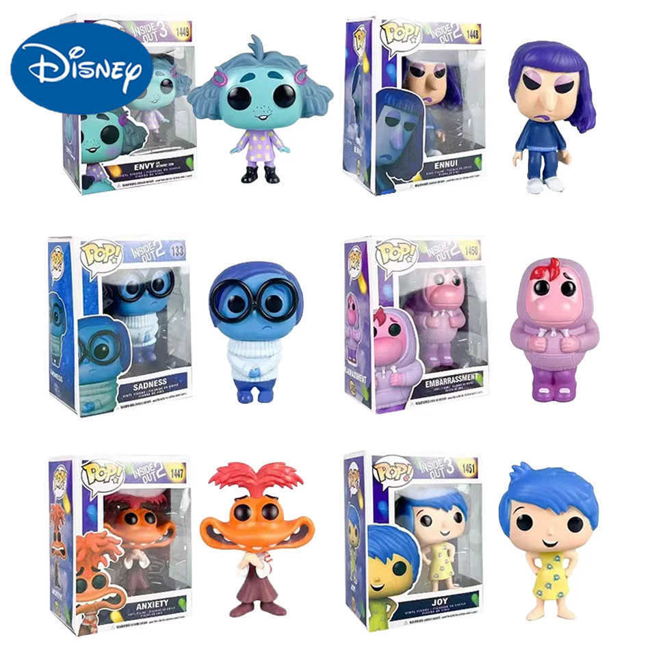 Disney Figuras de 10cm de Anime Inside Out juguetes de accin pelcula de dibujos animados alegra ansiedad ira tristeza desgust H251127