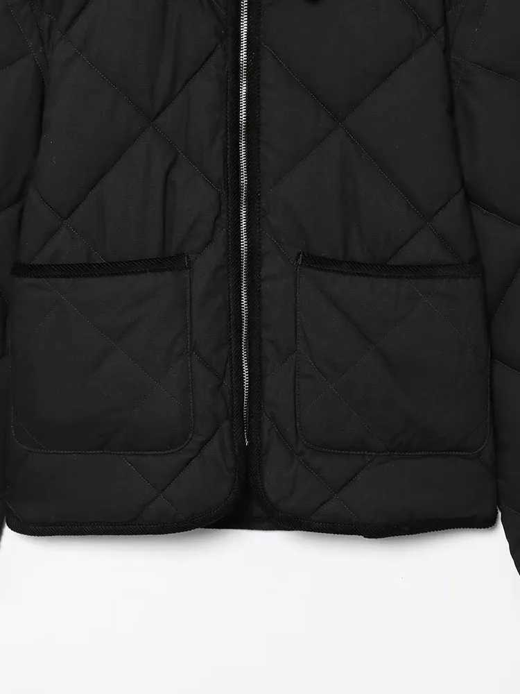 2025 Women Autumn Winter Jackets Coats Fashion Loose Solid Cotton Liner Pockets Female ELegant Street Jacket Outerwear ClothingXJ251127