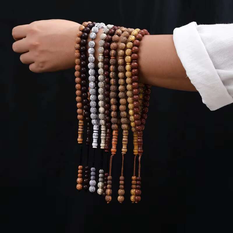 Hot Selling Religious Jewelry Necklace Traditional 33 Tespih Muslim Prayer Imitated Wooden Rosary Beads Islamic Subha