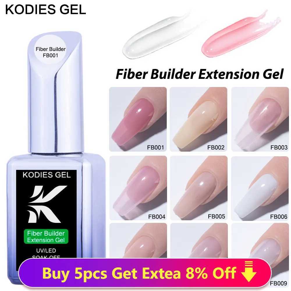 KODIES GEL Nail Fiber Gel Polish Builder In A Bottle 15ML Milky White Pink UV/LED Poly Construction Gel Extension for Nails ArtT251127