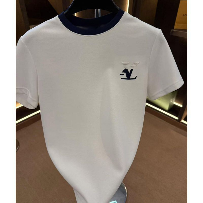 Free shipping designer Mens T-Shirts 2025 summer new light luxury round neck short sleeved T-shirt top versatile niche Hong Kong style