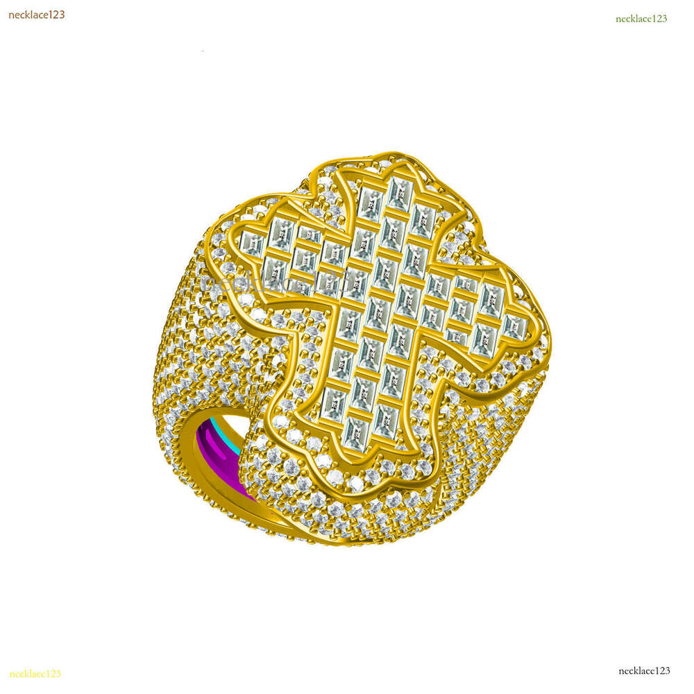 2025 Luxury Rapper Jewelry Hip-hop Cross 925 Silver ring VVS Moissanite Ring Chilled Rose gold electroplated Men's Custom Ring