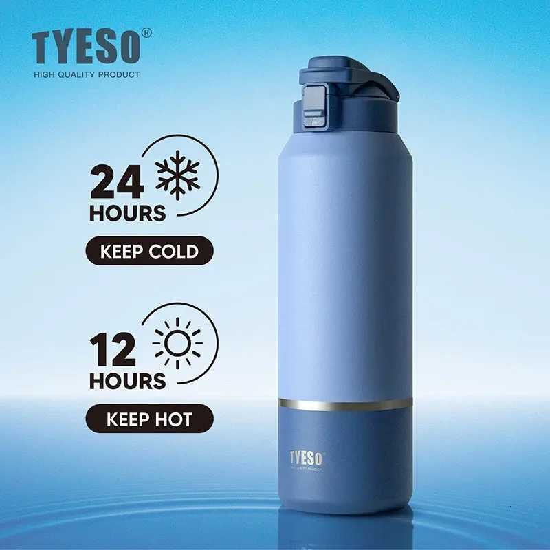 TYESO Thermo Stainless Steel Vaccum Travel Mug Leak-Proof Outdoor Sports 1200/1500ML Water Bottle Large Capacity TumblerW251127 W260226