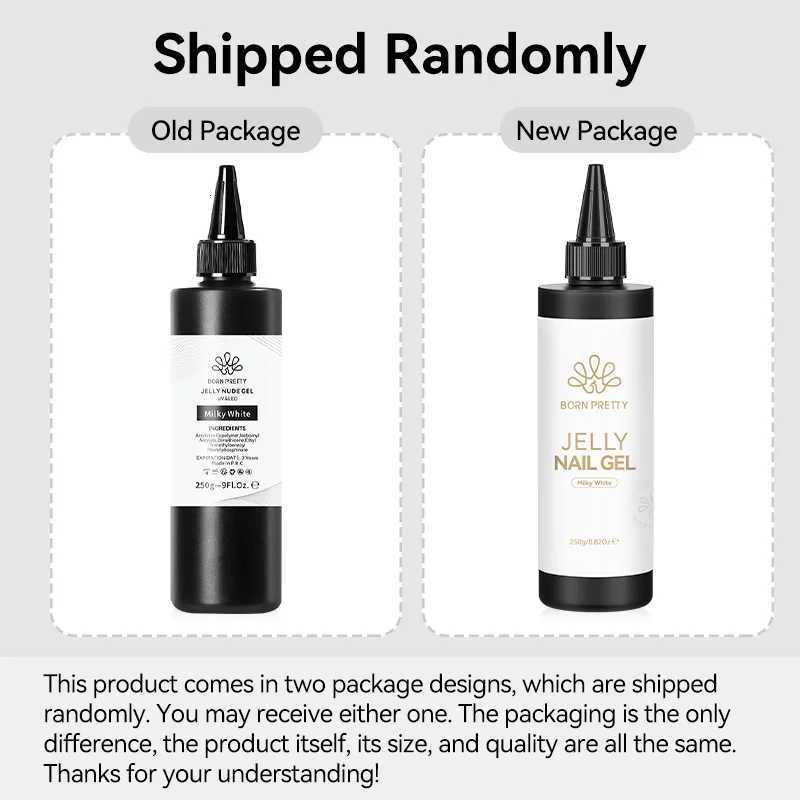 BORN PRETTY 250g Jelly Milky White Pink Translucent Nude Gel Polish Refilled Package Semi Permanent Soak Off UV Nail Art VarnishT251127