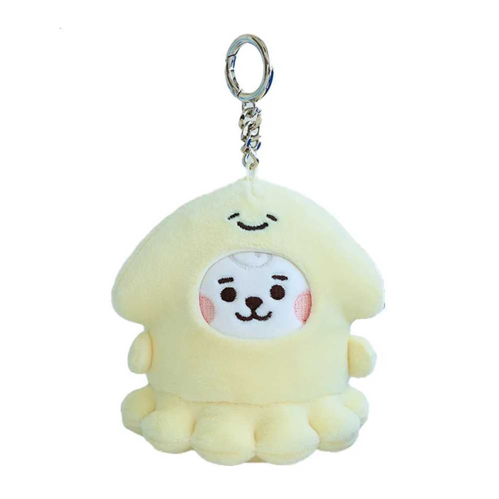 NEW 10CM BT21 Popular Anime Kawaii Cooky Tata Rj Mini Keychain Pendant Ocean Friends Doll Bag Pendant Ornament GiftT251127