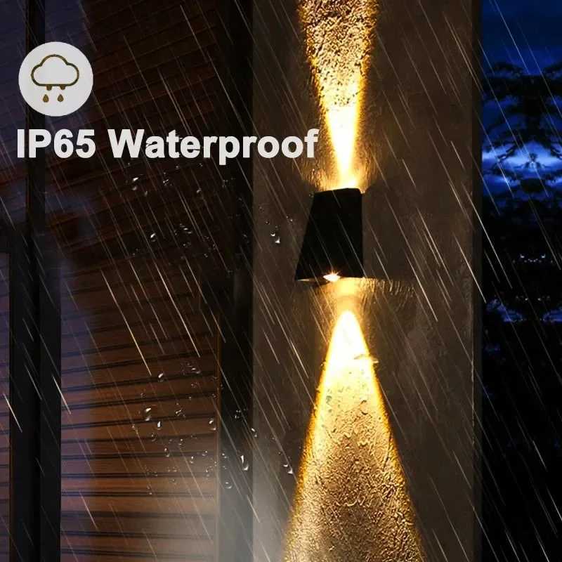 LED Solar Wall Lights Up and Down Lighting Solar Outdoor Light Waterproof IP65 Solar Fence Light for House Yard Garden GarageM251127