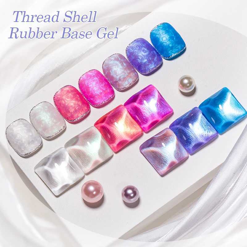 MEET ACROSS 7ml Thread Shell Rubber Base Gel 2 IN 1 Function Gel For Nails Soak Off UV LED Nail Art Gel Varnish ManicureT251127
