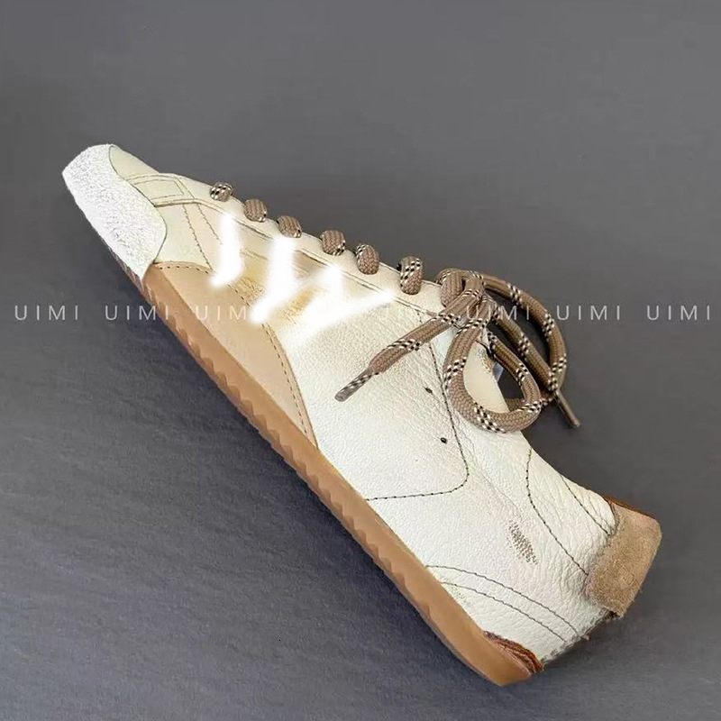 New hot selling trend leather retro women s shoes with increased height multifunctional color matching retro designer shoes trendy casual sports shoes