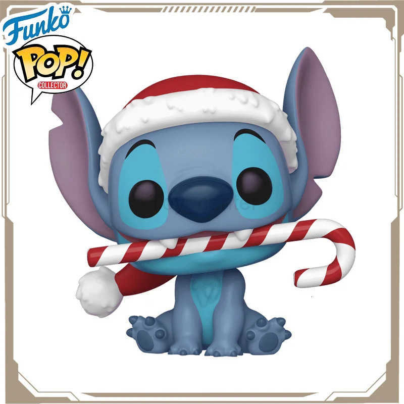 Disney Funko POP Original Stitch The Movie Anime Stitch Wears A Christmas Hat Action Figure Toys for Boys Girls Kids Christmas Gift H251127