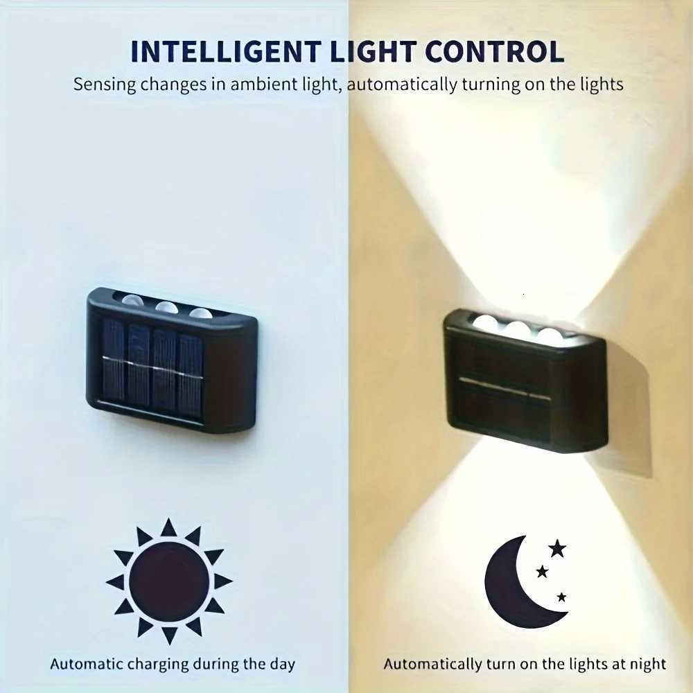 1-2pc 6/10 LED Solar Outdoor Wall Decorative Landscape Lighting Light Fixtures Suitable For Courtyard Villa Fence Terrace GardenM251127