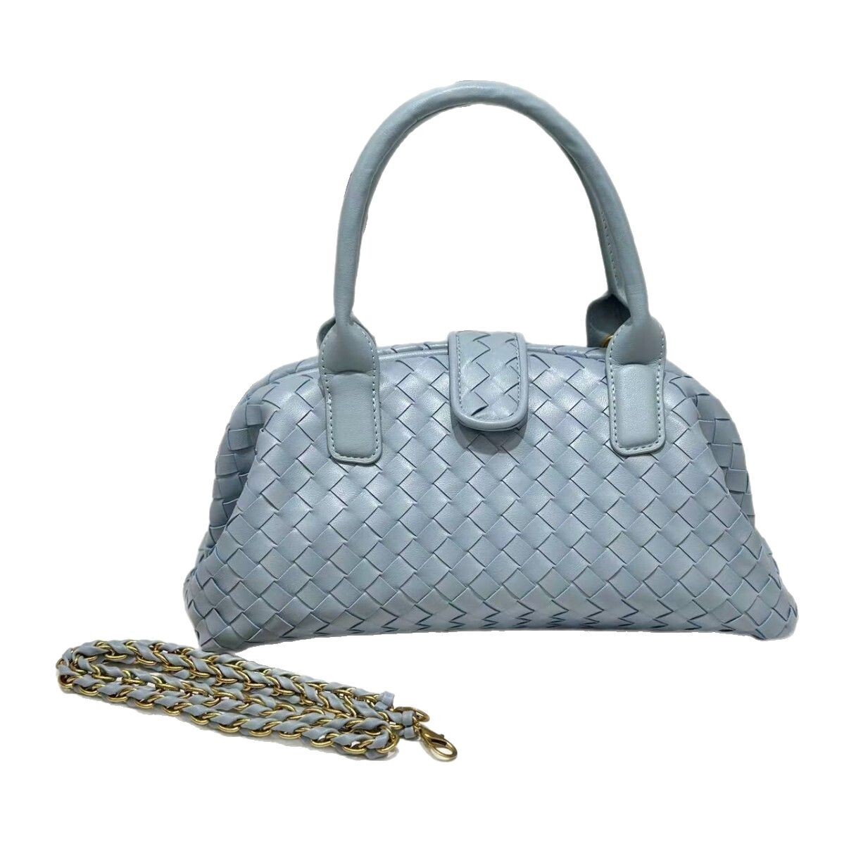 Designer Bag Luxury Handwoven Shell Bag Genuine Leather Women's Bag High-end Bowling Boston Handbag Crossbody Shoulder Bag