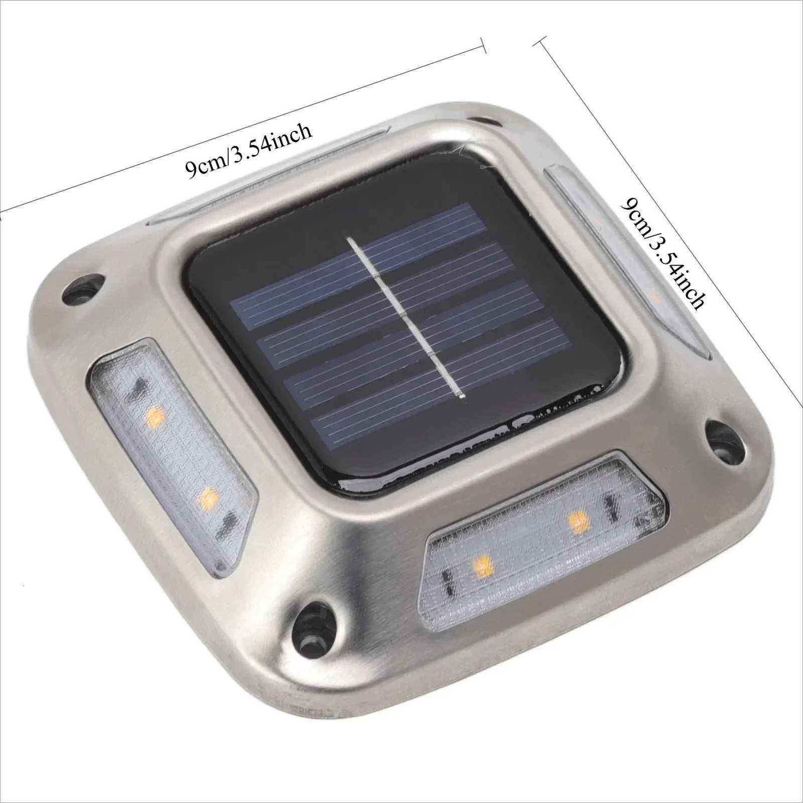 4PCS 8 LEDs Solar Ground Light Waterproof IP65 Warm Light Perfect for Outdoor Courtyards Driveway LightingM251127