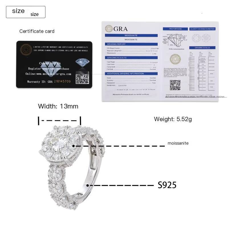 Express Yourself with Confidence Mens Hip Hop 925 Silver Ring Featuring Sparkling Lab Created Moissanite and 18k Gold Overlay