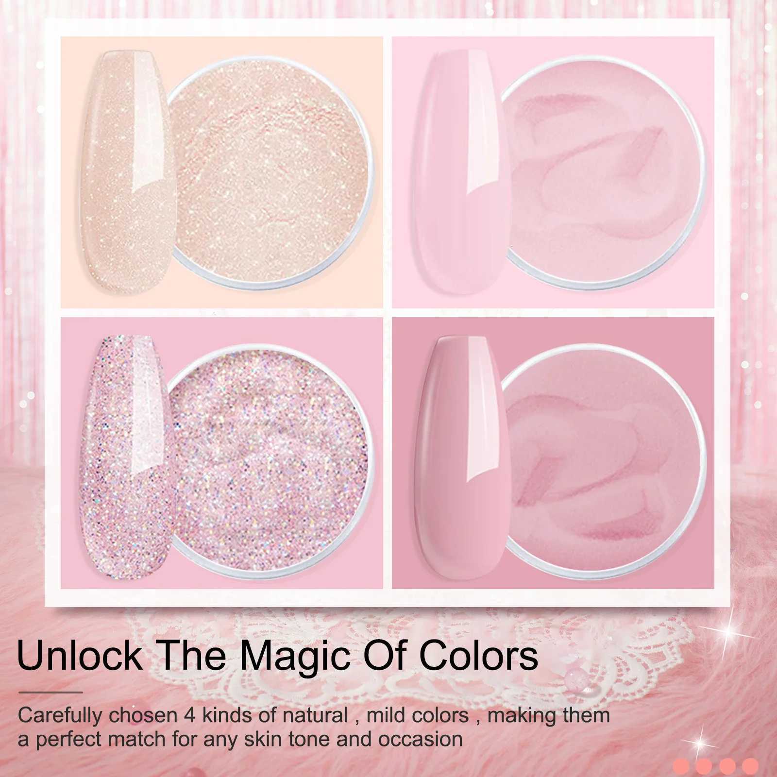 Dip Nails Powder Kit Acrylic Dipping Powder Set with Base Top Coat Activator for French Nail Art Manicure Salon DIY Gift No UVT251127