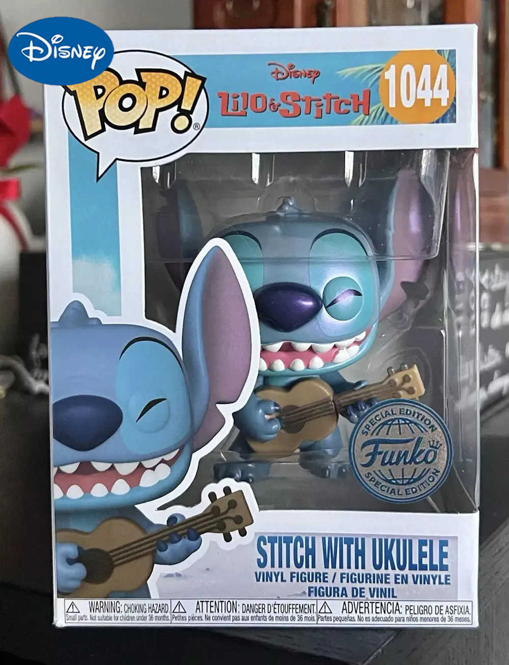 Disney Anime Stitch with Ukulele Model Toys FUNKO POP 1044 Action Figures Collectible Limited Edition Figureine Toys Souvenir Gifts H251127