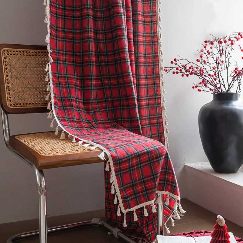 Curtain Christmas Christmas Style Tassel Curtains Suitable for Holiday Parties Gatherings Bedrooms Living rooms Balconies Decoration 1PC Y251126