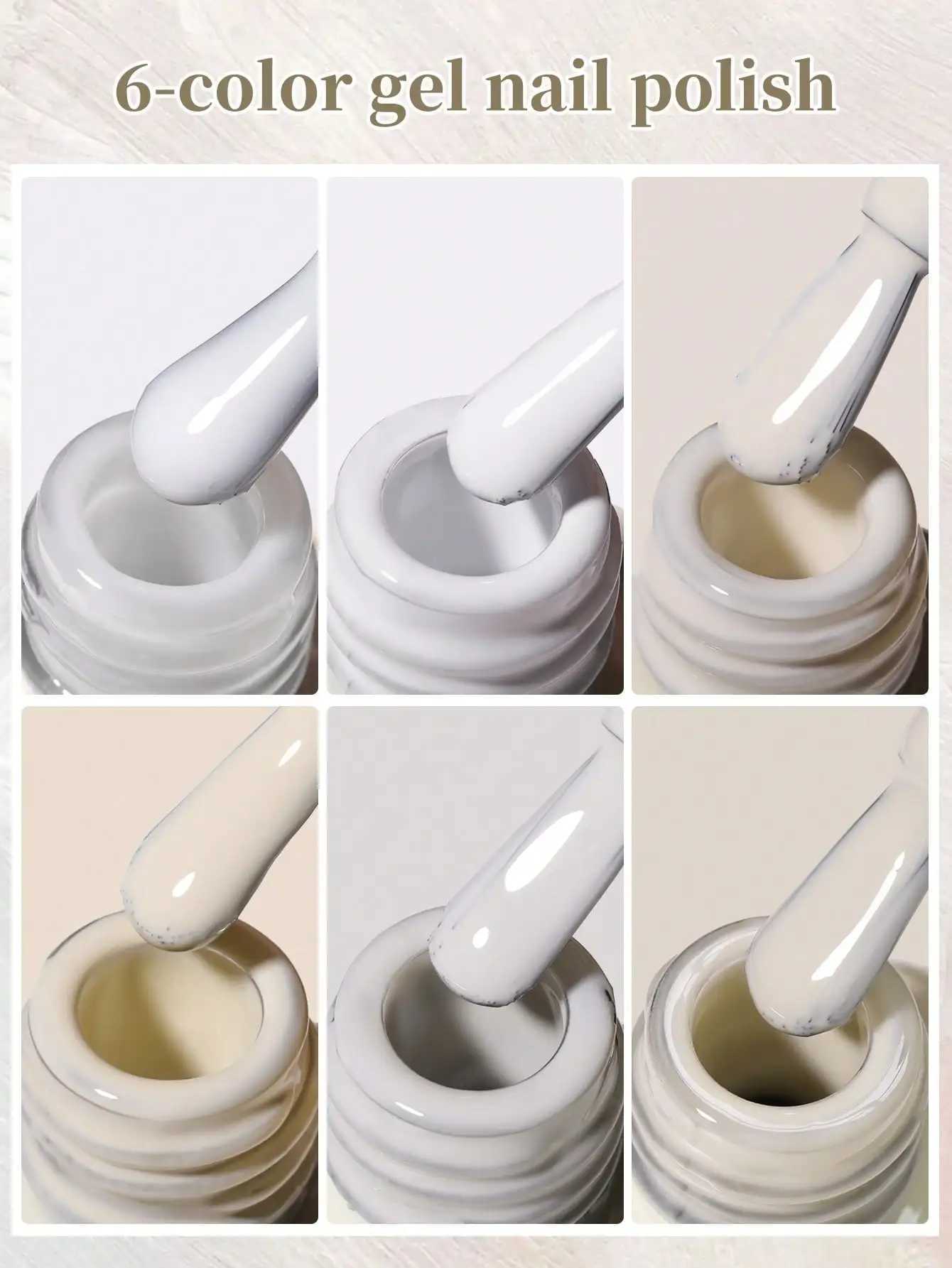 6Pcs 15ml Moonlight White Series Gel Nail Polish Set Popular Color Gel Varnish Kit Soak Off UV/LED Gel PolishT251127