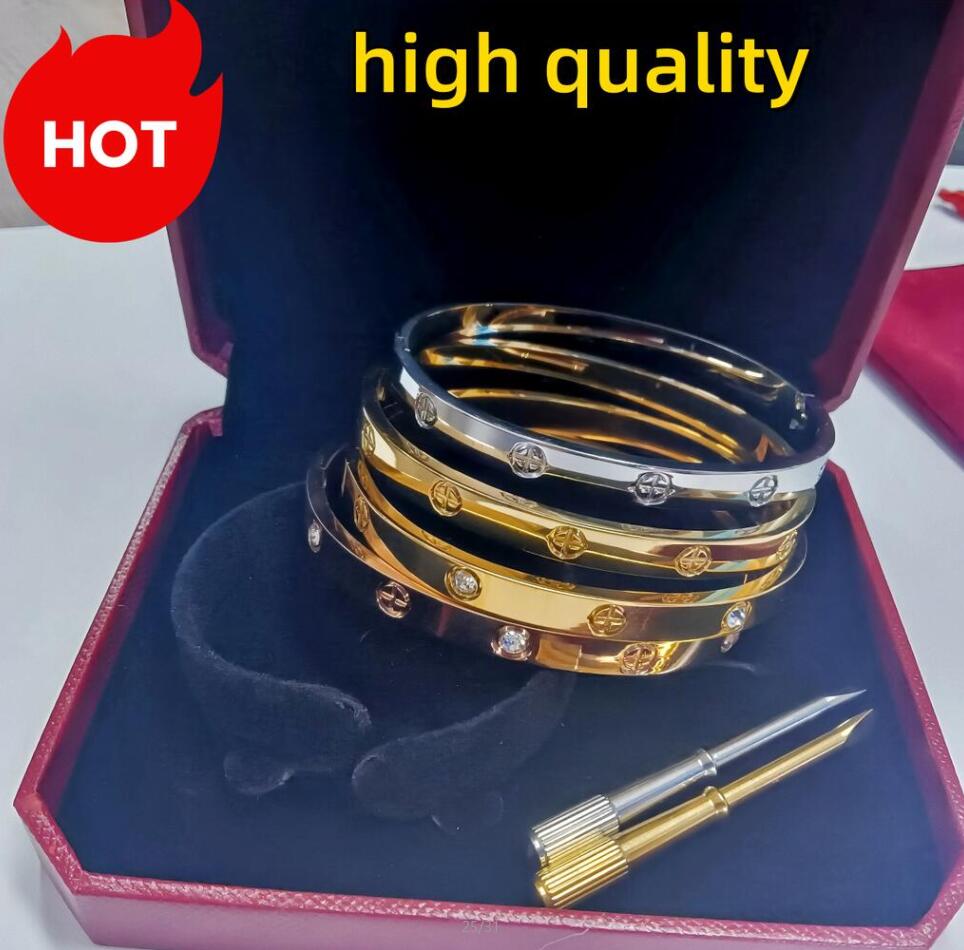 Women designer bracelet men screw plated gold bracelet designer bangle luxury jewelry diamond fashion mens bracelet classic couple Titanium Steel size 17-19 zh081