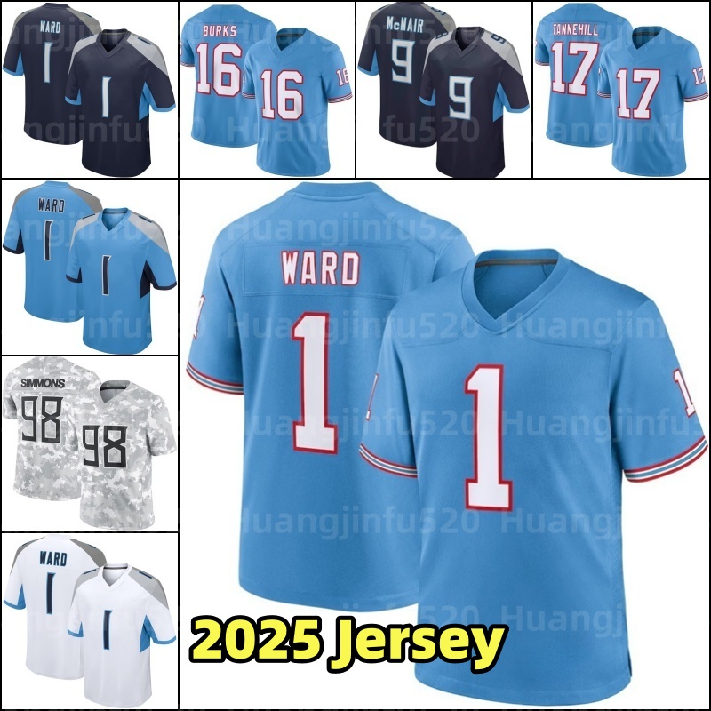 Cam Ward Wan'Dale Robinson Ridley Tony Pollard Football Jersey Treylon Burks JC Latham Jeffery Simmons Kevin Byard Peter Skoronski Eddie George Steve McNair Sneed