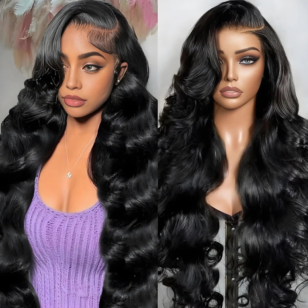 Body Wave Wig Human Hair Black Long Glueless Frontal 13x6 Hd 360 Full Lace Human Hair Wigs For Women