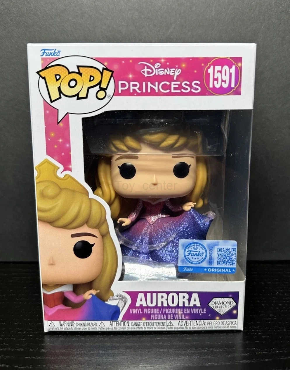 Disney Pop Princess Aurora Diamond 1591 Action Figure Funko Collectible Vinyl Figures Model Toys Q Version Statue Doll Gifts H251127