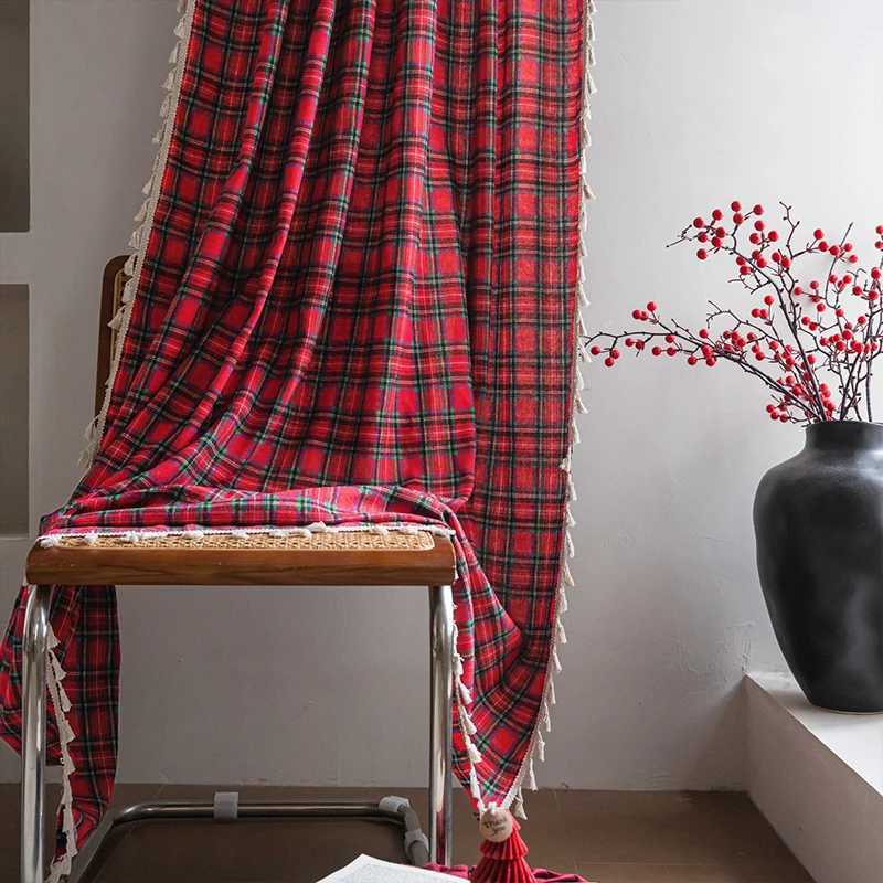 Curtain Christmas Christmas Style Tassel Curtains Suitable for Holiday Parties Gatherings Bedrooms Living rooms Balconies Decoration 1PC Y251126
