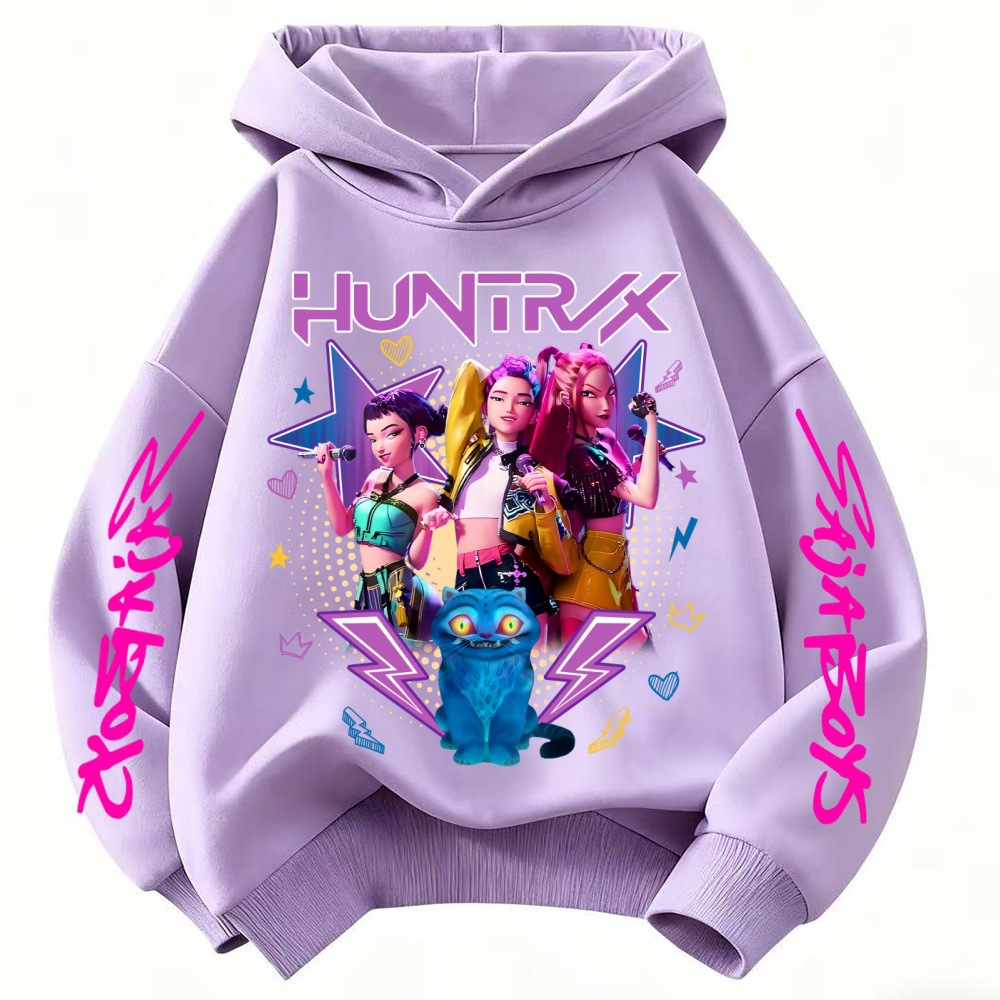 Custom Kpop Demon Hunters Huntrix Hoodie Kids Clothes Princess Girls Clothing Fashion Boys Clothes Spring Autumn Sweatshirt Child Tops