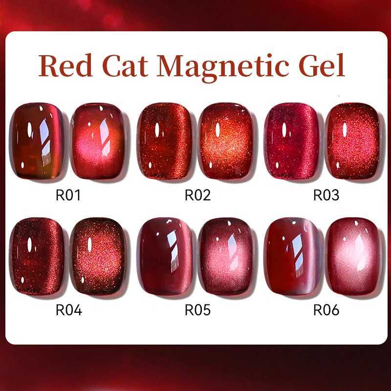 UR SUGAR 15ml 6 Colors Shine Red Winter Christmas Cat Magnetic Gel Nail Polish Sparkling Glitter Semi Permanent Soak Off UV GelT251127
