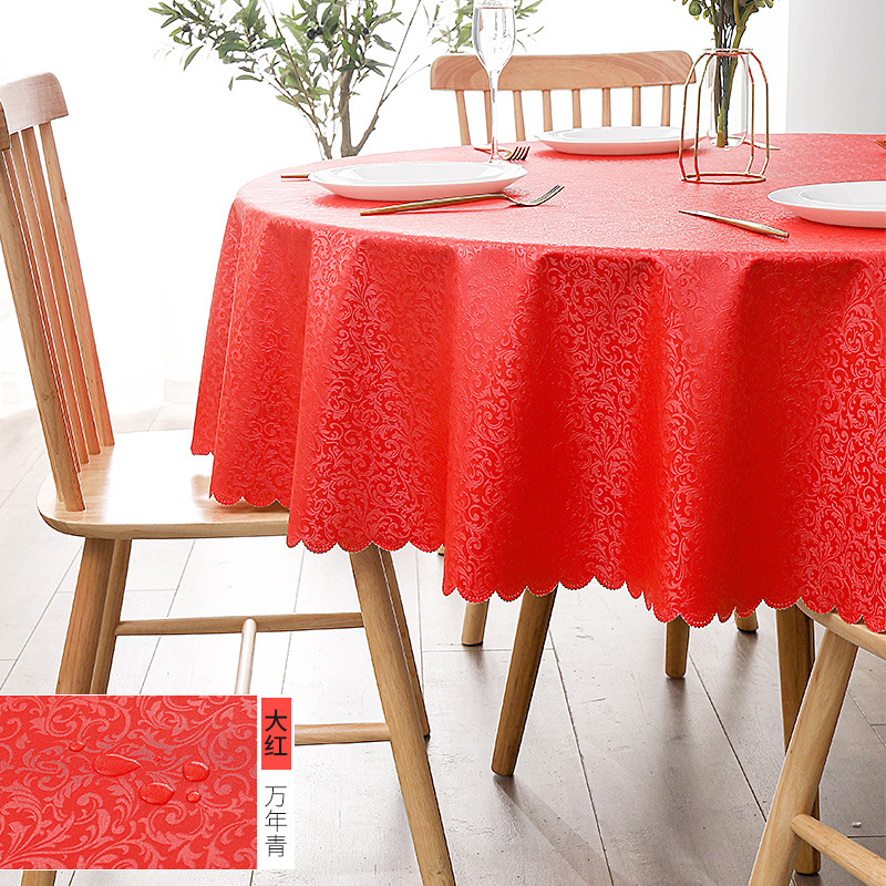 T0463 European style waterproof and oil-proof disposable tablecloth hotel restaurant household pvc round large round table tablecloth tablecloth whole