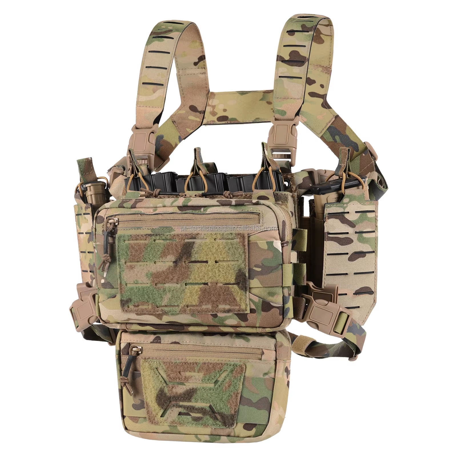 VOTAGOO Chest Rig-Tactical Chest Rig Molle Modular Micro Fight Chest Rigs Adjustable Detachable with 5.56/7.62 Magazine Pouch