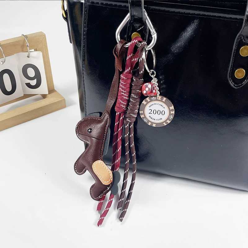 Womens Bag Charm Decoration Cartoon Rocking Horse Womens Leather Charm Bag Key Chain Cute Bag Accessories GiftsT251127