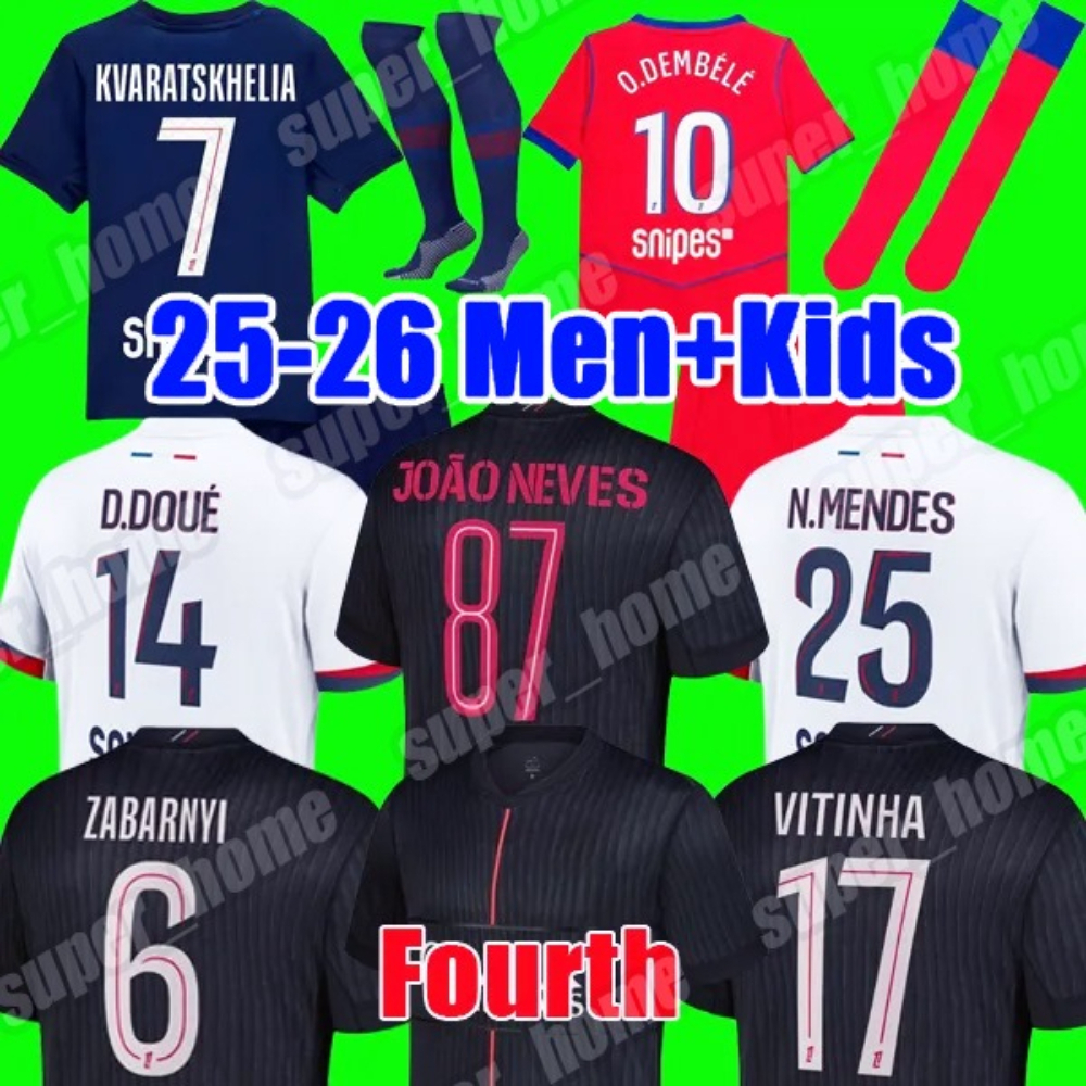 psges jersey 25 26 Ousmane Dembele jersey Khvicha Kvaratskhelia Football Shirt GonCalo Ramos Gianluigi Donnarumma kit Soccer Jerseys kids paris st germain jersey