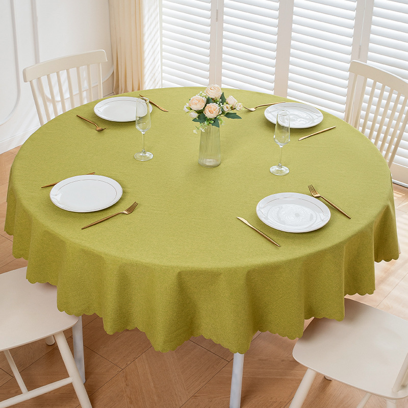 A836 cotton and linen simple tablecloth waterproof and oil-proof cotton cloth desk table mat Japanese style pastoral style round tablecloth tablecloth
