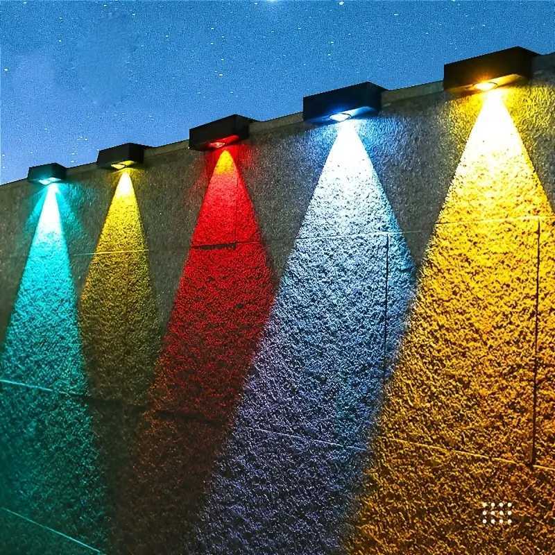 Solar Wall Lamp Outdoor Waterproof Solar Light Lighting Home Garden Courtyard Fence Decoration Outdoor Sunlight LightM251127