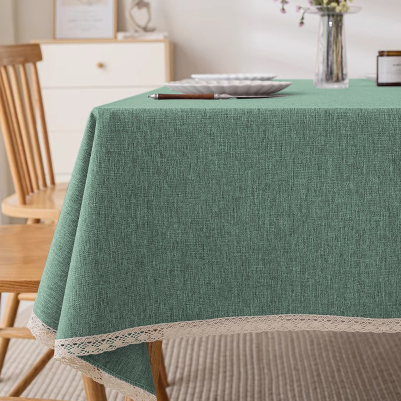 A845 modern simple style tablecloth cotton linen high-grade tablecloth family restaurant waterproof and oil-proof non-washable coffee table tablecloth