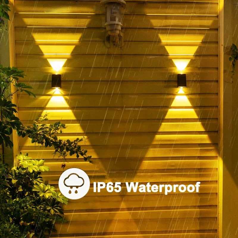 Solar Wall Light Strong Brightness Outdoor Waterproof Home Garden Arrangement Terrace Balcony Atmosphere Decoration Night LampM251127