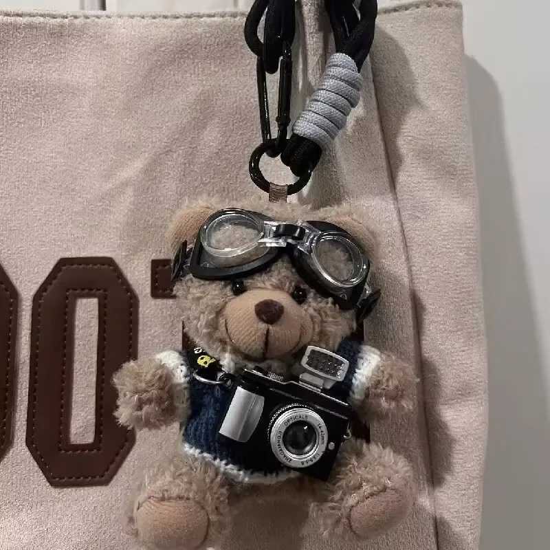 2025 New 4 Styles Key Chain Pilot Bear Keychain Stuffed Animal Bag Pendant Plush Key Ring Plushies Toys Decoration Gift JewelryT251127