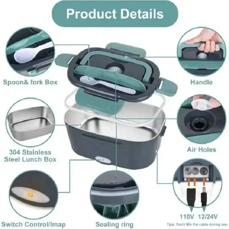 15L 60W Electric Lunch Box Food Warmer Portable Food Heater for Car Or Home Leak Proof Lunch Heating Microwave for Truckers 251126