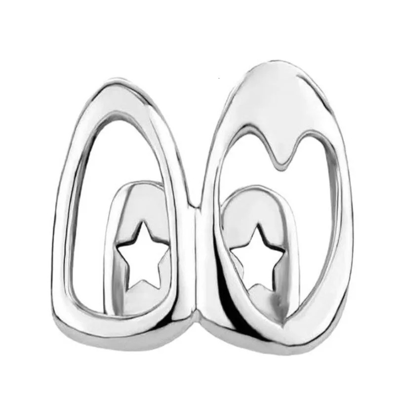 Gold Teeth Y2K Fashion Hip Hop Double Hollow Heart Braces Vintage Zircon Tooth Caps Party Cosplay Jewelry Dental Cover 251126