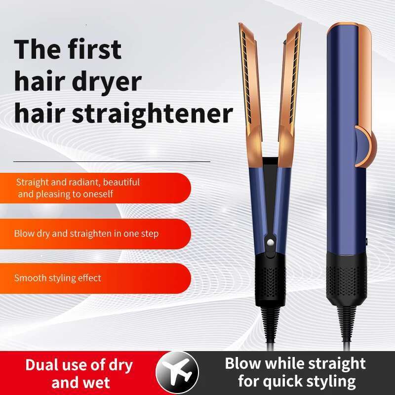 Dsyon 2 IN 1 Professional Straightener & Dryer Heat-Up Hair Flat Negative Ion Iron Long-Lasting Styling Tool