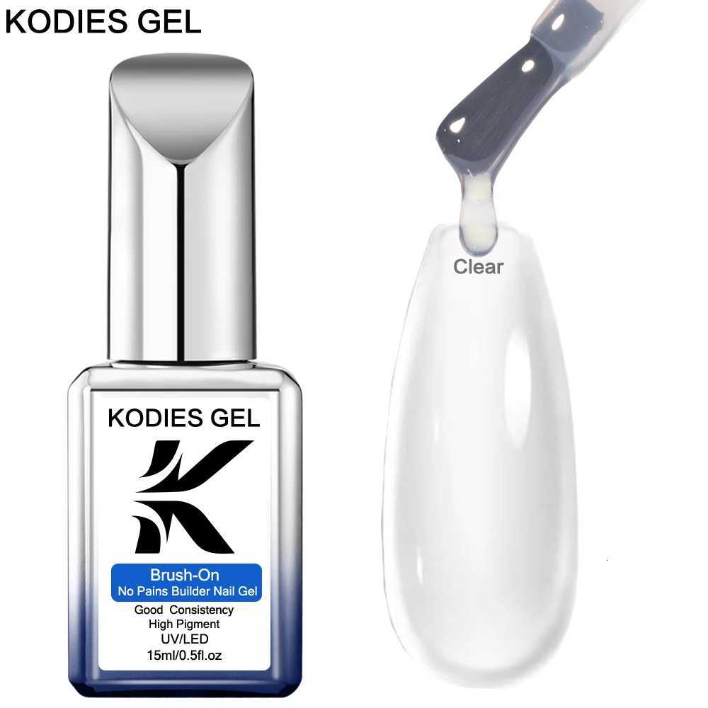 KODIES GEL Clear Builder Nail Gel Polish Brush On Construction Gel Extension Semi Permanent UV/LED Crystal Building Gel VarnishT251127