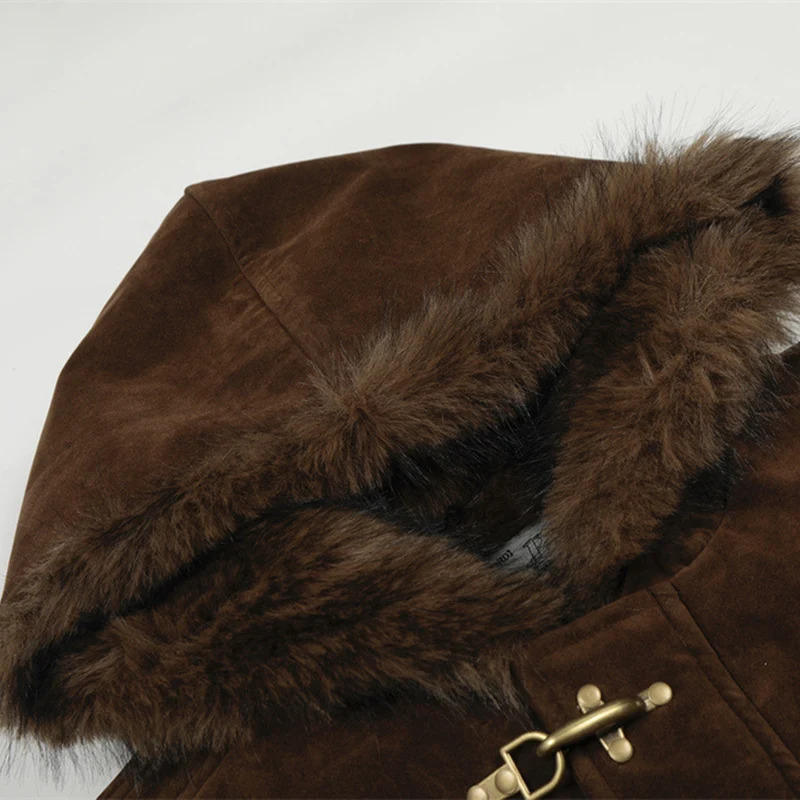 IEFB American Style Padded Jackets Single Breasted Hooded Faux Fur Patchwork Zipper Tops Metal Buckle Male Coats Winter 9X1724 251126