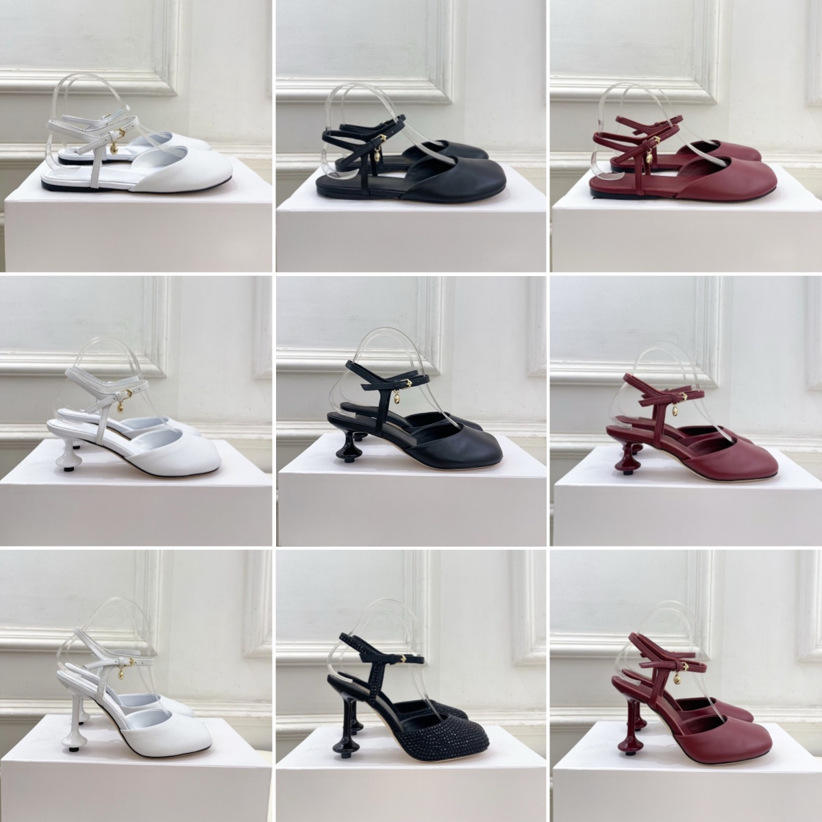 designer Shiny wedding shoes women square toe high heel shoes Toy crystal embellished ankle-strap pumps Elegant ladies evening shoes slingback pump crystal flats