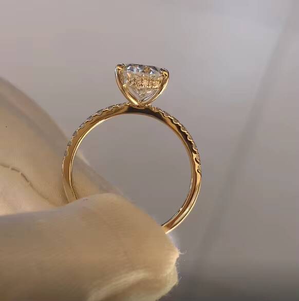 Luxury Rings Jewelry Women Oval Cut Lab Grown Diamond 14K 18k Solid Gold IGI Certified Ring for Womens Special Occasions